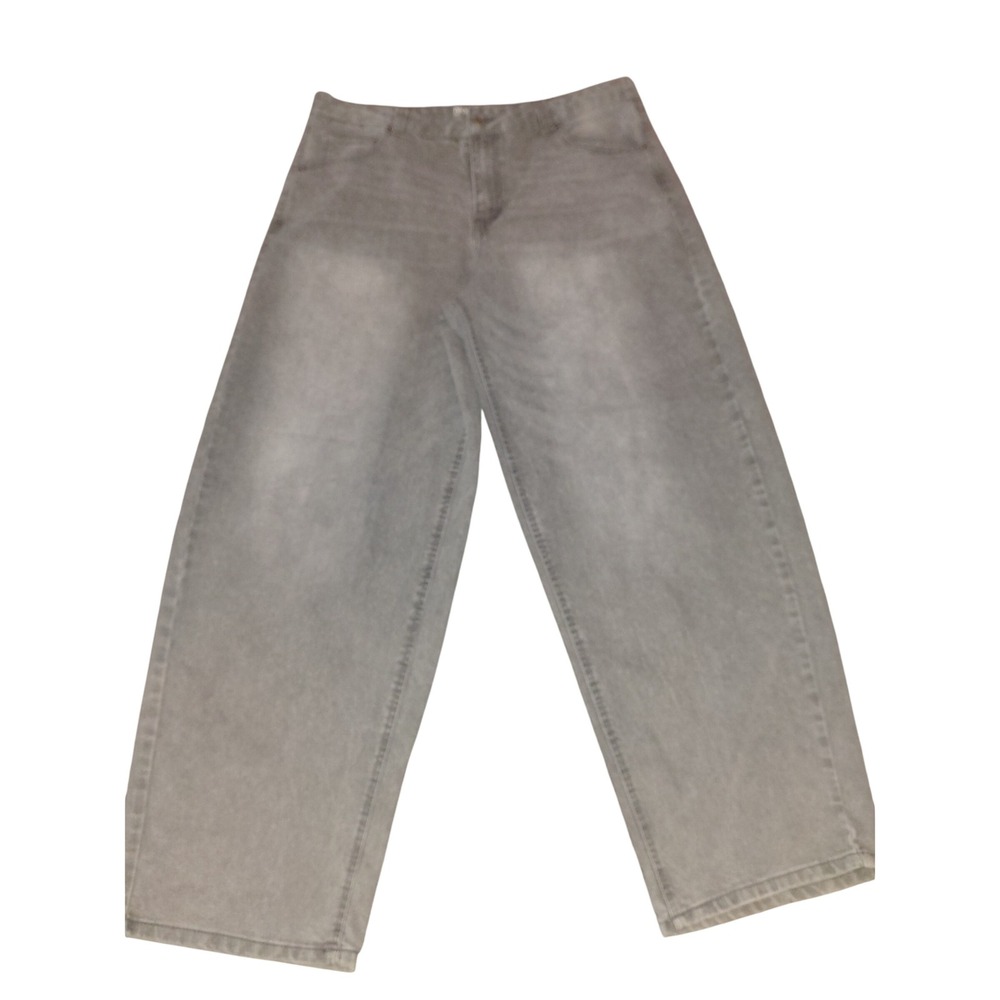 No Boundaries Womens Grey Wide Leg Jeans High Rise Denim Size 14